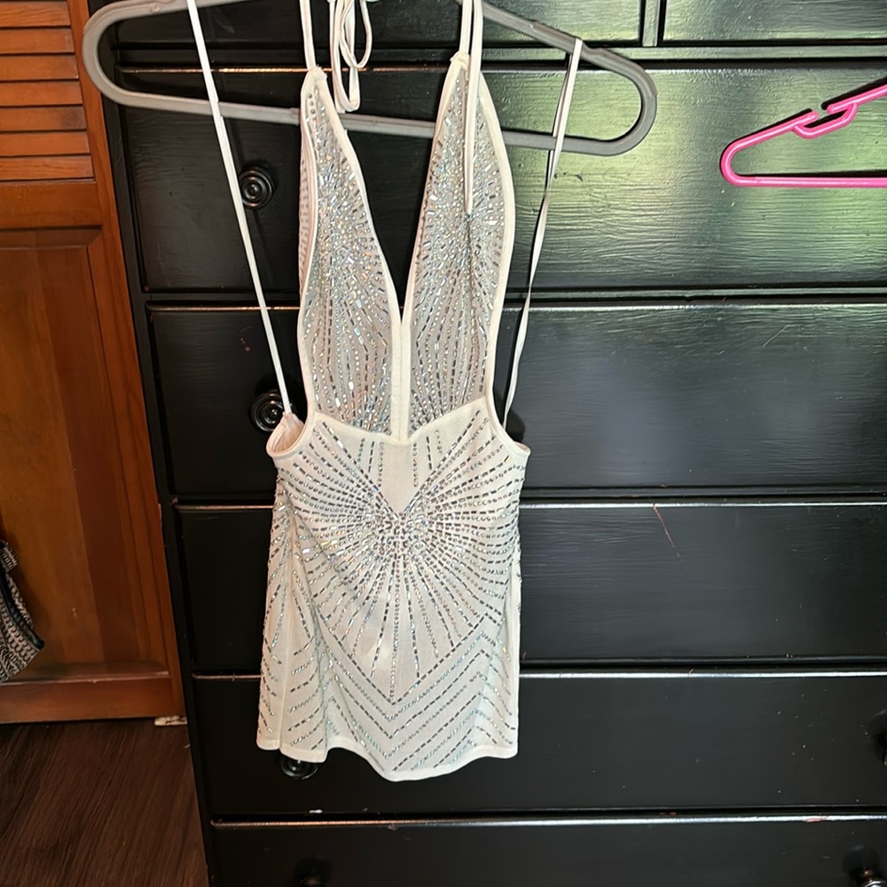 Fashion Nova new with tag white mesh mini dress